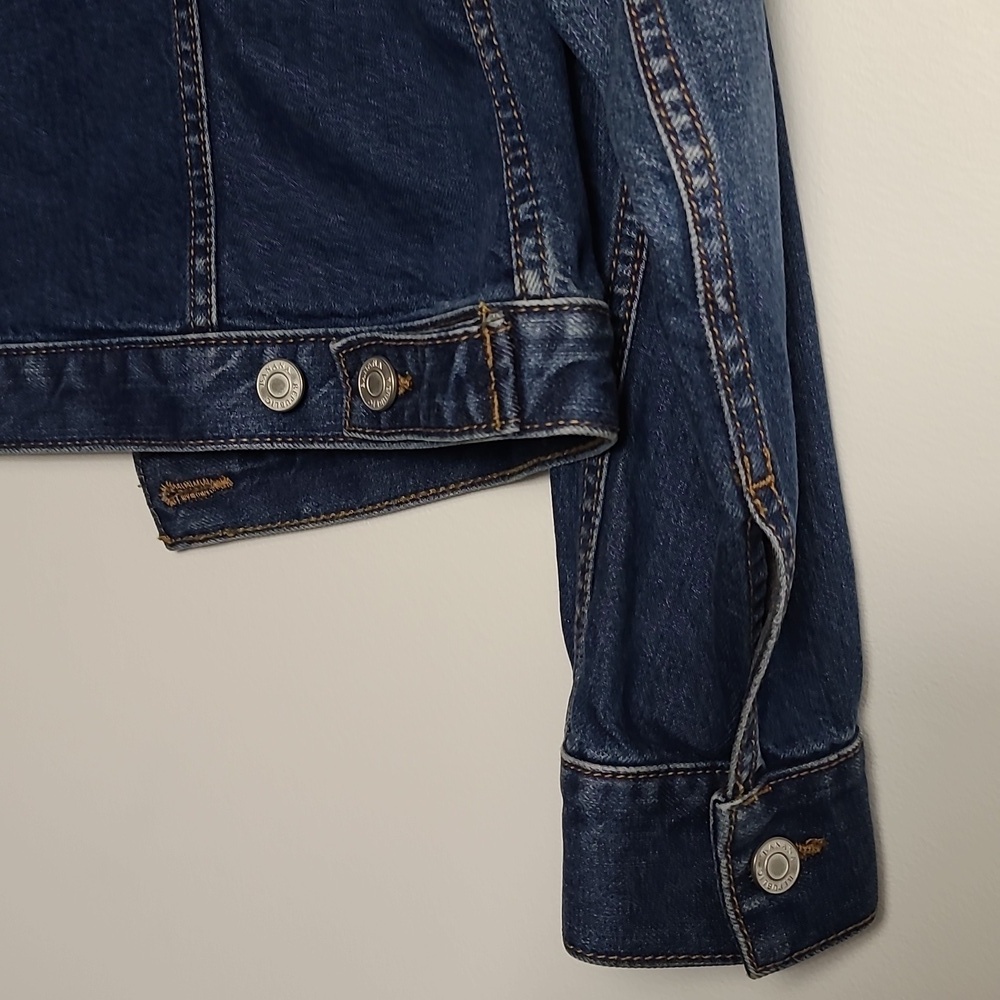 BANANA REPUBLIC Clean Classic Mediun Wash Blue Jean Jacket Size Small - Picture 12 of 16